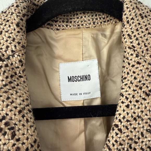 VINTAGE RARE Moschino Beige Tweed Blazer with Floral Corsage Appliqué | Size 8 - Picture 6 of 10
